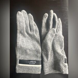 Lanvin Collection Grey Wool Gloves